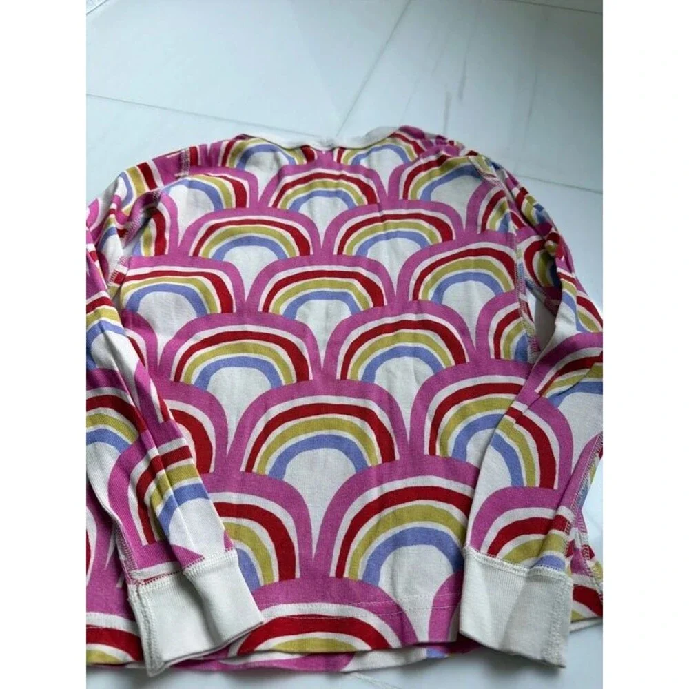 Hanna Andersson girls rainbow pajamas long sleeve size 8